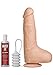 Doc Johnson Bust It - Squirting Realistic Cock with Removable Vac-U-Lock Suction Cup Base and 1 oz. Bottle of Nut Butter - Harness Compatible - Storage Bag Included - Futanari Fantasy - Vanilla