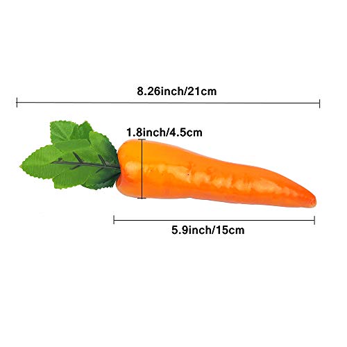 5 Pcs Plastic Carrots Simulation Carrots Fake Carrot Artificial Vegetable Carrots for Home Kitchen Party Pub Decoration