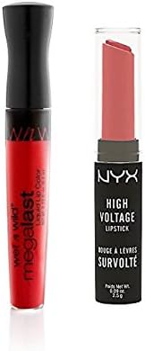 KIXTI 2 Pcs: NYX High Voltage Lipstick, TIARA &amp; Wet n Wild MegaLast Liquid Lip Colour Red My Mind