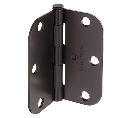 Cauldham (12 Pack) Heavy-Duty 3-1/2" Interior Door Hinges with 5/8" Radius Corners - Oil Rubbed Bronze - Thumbnail 3