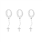 ZhangyiHot 3 Pcs Plastic Rosary Beads Luminous Necklace Catholicism Prayer Religious Jewelry, Cross Necklace for Women, Cross Necklace for Men, Women's Chain Necklaces(White)