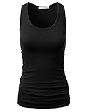 DRESSIS Women's Basic Sleeveless Scoop Neck Racerback Slim Solid Tank Top BLACK L