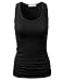 DRESSIS Women's Basic Sleeveless Scoop Neck Racerback Slim Solid Tank Top BLACK L