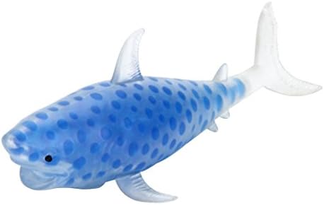 Dingji Squishy Toy, Spongy Shark Bead Stress Ball Toy Squeezable Stress Relief Ball Toy (Blue)