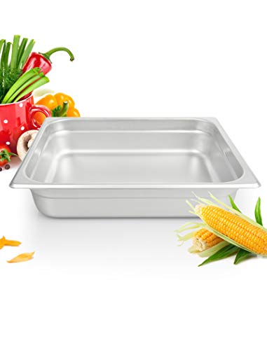 Stainless Steel Steam Table Pan 1/4 Size,ATOSA A2142 Stainless Steel Steam Table pan 2" Deep and 12 Pieces Per Carton Buffet Food Pans Food Pan Pack of 12