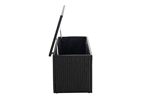 CLP Poly-Rattan Auflagenbox Comfy I 320 oder 785 Liter I Für Gartenpolster I Wasserdicht, Farbe:schwarz, Größe:125 cm – Bild 4