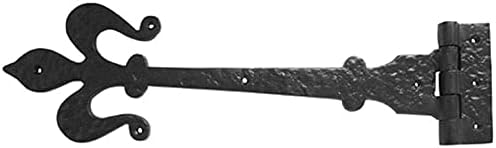 Black Antique Iron Fleur DE LYS Heavy Duty Door GATE T-Hinge - Pair