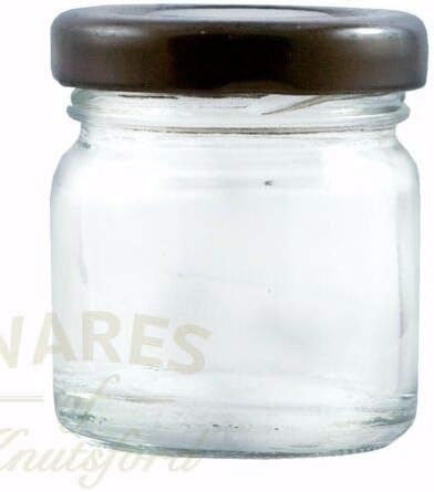 41ml Mini Jam Jars, Packs of 12, with Choice of Coloured lids (Black)