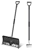 Ohuhu 2-in-1 Snow Shovel & Ice Scraper, 55-INCH Collapsible Multipurpose Snow Pusher Shovel, New Efficient Snow Remover