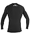 O'Neill Wetsuits Men's Basic Skins UPF 50+ Long Sleeve Rash Guard, Black, 2XL