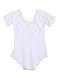 Arshiner Kids Girl O-Neck Short Sleeve Ballet Dance Leotard Lace Dancewear