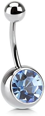 Dynamique 14g Basic Belly Button Ring with 8mm Stone (Sold per Piece)