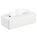 MetroDecor Facial Tissue Box Cover/Holder for Bathroom Vanity Countertops, White