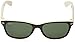Ray-Ban RB2132 New Wayfarer Square Sunglasses, Black On Beige/G-15 Green, 55 mm