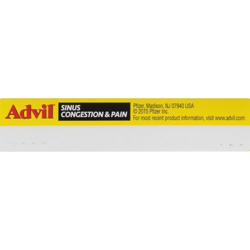 ADVIL SINUS CONGESTION AND PAIN, SINUS RELIEF MEDICINE, PAIN RELIEVER AND FEVER REDUCER WITH IBUPROFEN AND PHENYLEPHRINE HCL – 10 COATED TABLETS