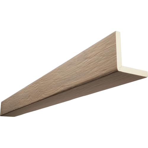 Timberthane Rough Sawn Faux Wood Beam, 2-Sided (L-Beam), 4"W x 8"H x 96"L, Oatm…