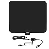 HDTV Antenna,65-100 Miles Indoor HDTV Antenna Digital TV Antenna with Signal Amplifier-Support 4K 1080P Freeview Channels - 13.2Ft Coaxial Cable
