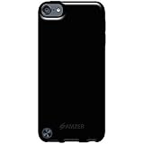 Amzer Soft Gel TPU Gloss Skin Fit Case Cover for Apple iPod Touch 5G (Solid Black)