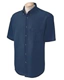 Harriton mens Short-Sleeve Denim Shirt (M550S)