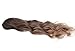 Brown Ombre Wig 28 Inch Long Wavy Wig Soft Dark Warm Brown Roots Mixed Ash Blonde Curly Hair for Women Glueless Long Wave Synthetic Wig Free Wig Cap Cosplay Halloween Wig