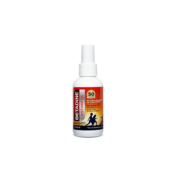 Betadine Antiseptic First Aid Spray, Povidone-iodine 5%, Infection Protection, Kills Germs In Minor Cuts Scrapes And…