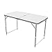 VINGLI 4ft Height Adjustable Folding Utility Table, Portable Lightweight Fold Up Indoor Outdoor Picnic Party Dining Camp Aluminum Tables