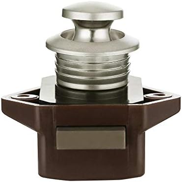 4 Pcs Push Button Drawer Cupboard Door Catch Lock Latch Knob Ideal for Caravan, Motorhome, Cabinet, Boat, Yachts, Cars, Ambulances, Furniture, Doors Lock Press - 15-27MM Thickness Doors/Draws (Brown)