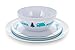 Camco Life is Better at The Campsite Small Salad Plate  - White with Teal and Navy  Retro RV, Trailer and Camper Print , Great for Salads and Deserts, BPA Free, Melamine  (53226)