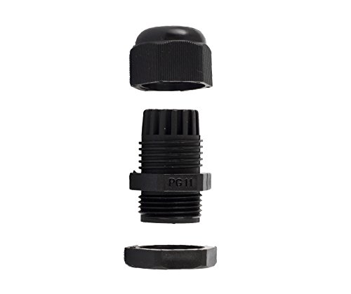 Waterproof Cable Gland Joints - Adjustable Lock Nut - 3.5 to 13mm - Heavy Duty Electrical Wiring Connector Fittings - PG7, PG9, PG11, PG13.5, PG16 - 25 Pcs - White - by Gee Gadgets
