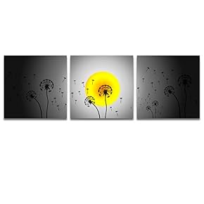 3 Panel Beautiful Moonlit Night Pictures Home Wall...