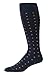 BoardroomSocks Men's Over the Calf Merino Wool Dark Navy and Orange Patterned Dress Socks