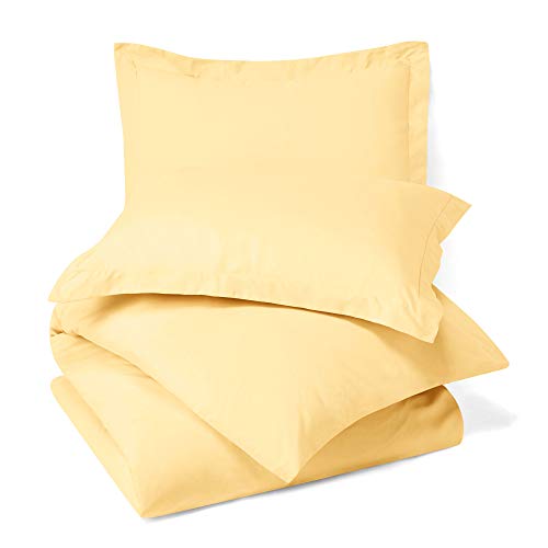 Nestl Twin Duvet Cover Set Soft Double Brushed Vanilla Yellow Duvet