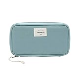 iSuperb Large Capacity Waterproof Oxford Pencil Case Stationery Pencil Pouch Bag Case Cosmetic Makeup Bag Passport Organizer Bag 8.5x4.5inch