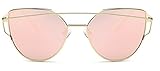 Elimoons Cat Eye Sunglasses 2 Pack Women Mirrored Polarized Metal UV 400 Fashion Glasses