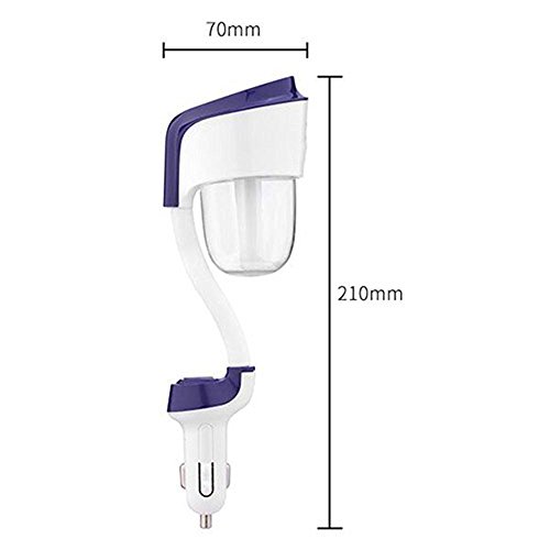 Nanum Car Air Purifier Portable Essential Oil Diffuser Aromatherapy Humidifier with Ultrasonic Cool Mist Aroma Humidifier Diffusers and Waterless Auto Shut-off with Car Charger