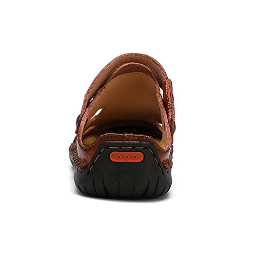 Leather Sandals for Men 2019 New Casual Lightweight Hiking Beach Water Shoes (US:8, Red 4) - Thumbnail 5