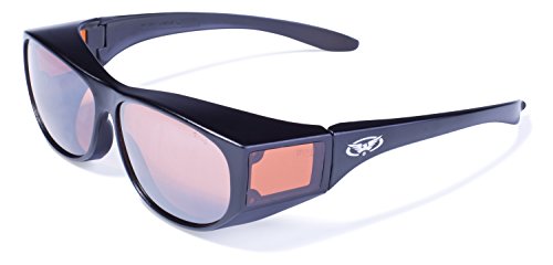 Global Vision Eyewear Escort Safety Glasses with Gloss Black Frames and Driving Mirror Lenses
