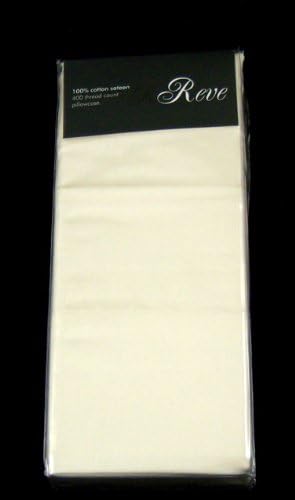 Pair of 400 TC CREAM 100% Cotton Sateen Standard Size Pillow Cases