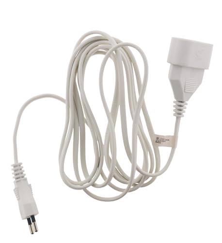 Zenitech HO3VVH2F Quality Extension Cable 2x 0.75 Socket 6A White 5 m