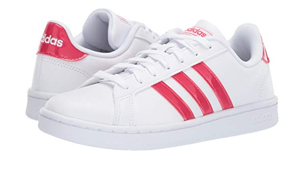 adidas grand court k pink gold