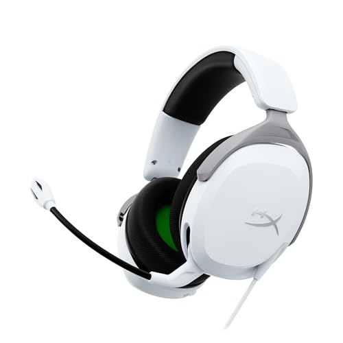 HyperX CloudX Stinger II Core, Cuffie da Gaming, Connessione Cablata a 3,5mm, Telaio in Plastica, Cuscinetti in Memory Foam Rivestiti in Tessuto, Comandi sul Padiglione, Adatto per Xbox, Bianco