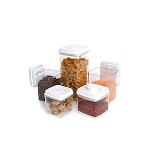 Stoorg-Airtight-Containers-5-Pcs-Food-Storage-Containers-Push-Top-Container-Set-for-Kitchen-Pantry-Organisation-Ideal-Kitchen-Storage-Containers-for-Flour-Pasta-Rice-Cereal-Coffee Stoorg Airtight Containers - 5 Pcs Food Storage Containers, Push Top Container Set for Kitchen Pantry Organisation…