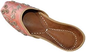 The Krafts Indian Ethnic Embroidered Jutti Mojari Ballet Flats Traditional Pump Shoes for Women