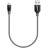 Anker PowerLine+ Lightning Cable (1ft) Durable and Fast Charging Cable [Double Braided Nylon] for iPhone X / 8 / 8 Plus / 7 / 7 Plus / 6 / 6 Plus / 5s / iPad and More (Gray)