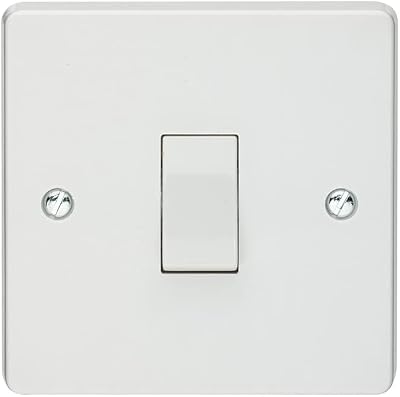 Crabtree 4070 Single 1 Way Light Switch 10 Amp White Moulded Wall Plate