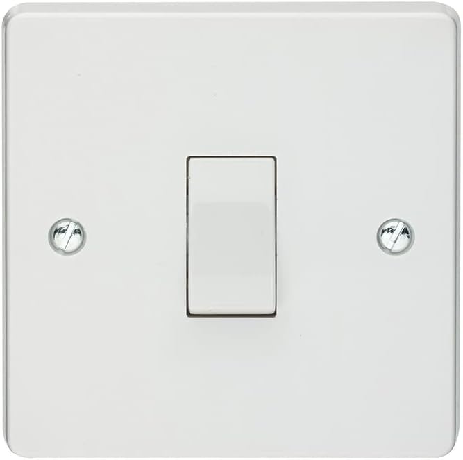 Crabtree 4070 Single 1 Way Light Switch 10 Amp White Moulded Wall Plate