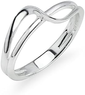 925 Sterling Silver Wave Design Ring, Sizes 5-10
