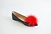 Detachable RED Feather Pom Pom Shoe Clips Set of 2