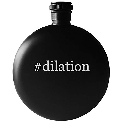 #dilation - 5oz Round Hashtag Drinking Alcohol Flask, Matte Black