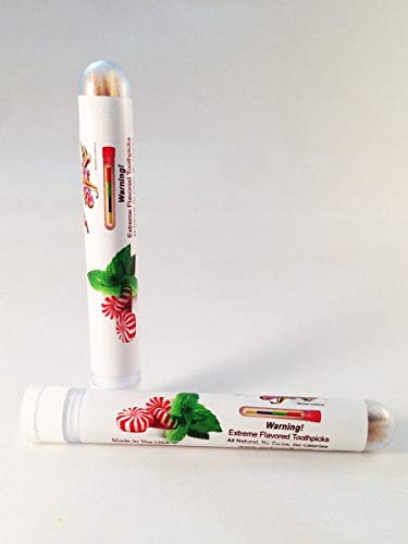 Flavored Toothpicks - Natural Wooden Toothpicks in 7 Flavors - 7 Sampler Tubes - Freshen Breath After Food and Drink - An Alternative to Gum & Candy